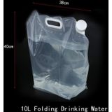 Opvouwbare water zak Outdoor Sport Camping wandelen Storge water emmer picknick water container Lifting Carrier water tas 10L (wit)