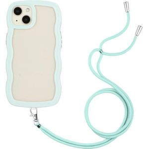 Lanyard Candy Color Wave TPU Clear PC-telefoonhoesje voor iPhone 13