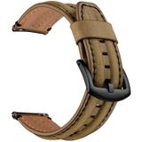 Voor Garmin Vivoactive3 / Vivomove HR Double Keel Replacement polsbandje horlogeband (Donkerbruin gek paard)