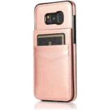 Voor Samsung Galaxy S8 Plus Solid Color PC + TPU Beschermhoes met houder & Card Slots (Rose Gold)