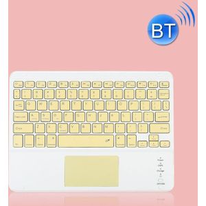 Universele Ultra-Dunne Draagbare Bluetooth-toetsenbord en muisset voor tablettelefoons  grootte: 7 inch (Geel beyboard)