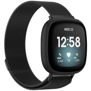 Voor Fitbit Versa 3 Milanese horlogeband  maat: L 230 mm