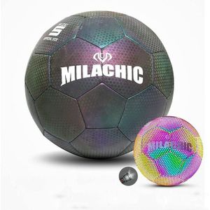 MILACHIC PU Lederen Machine Stitch Lichtgevende Fluorescerende Reflecterende Voetbal  Specificatie: Nummer 5 (Neon 5032)