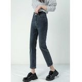 Lente zomer negen punt rechte skinny jeans (kleur: blauwgrijs Maat: 30)