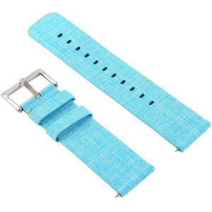 Eenvoudige mode canvas polsband voor Fitbit versa (hemelsblauw)