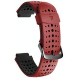 Voor Garmin Forerunner 220 tweekleurige siliconen vervangende riem horlogeband (rood zwart)