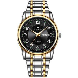 Fngeen 7888 Grote Digitale Dial Quartz Steel Band Watch (Gold Black Surface)