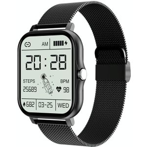 GT20 1.69 inch TFT-scherm IP67 waterdichte slimme horloge  ondersteuning muziekbediening / Bluetooth-oproep / hartslagmeting / bloeddrukmeting  stijl: stalen band (zwart)