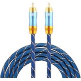 EMK 8mm RCA male tot 6mm RCA male vergulde plug grid nylon gevlochten audio coaxkabel voor Speaker versterker mixer  lengte: 2m (blauw)