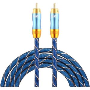 EMK 8mm RCA male tot 6mm RCA male vergulde plug grid nylon gevlochten audio coaxkabel voor Speaker versterker mixer  lengte: 2m (blauw)