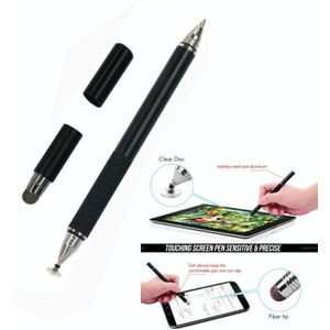 AT-12 3 in 1 Touch Screen Capacitieve Pen met Common Writing Pen & Mobile Phone Writing Pen Functie is geschikt voor Apple / Huawei / Samsung(Black)