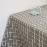Vierkant geruit tafelkleed meubeltafel stof-proof decoratie doek  grootte: 140x180cm (Grijs )