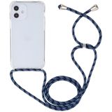 Transparante acryl airbag schokbestendige telefoon beschermhoes met Lanyard voor iPhone 12 Mini (Gradient Blue)