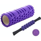 45cm 3 stks/set EVA Hollow Foam Roller Spier Ontspanning Roller Yoga Kolom Set Fitness Apparatuur (Paars)