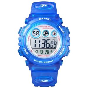SKMEI 1451 LED digitale stopwatch chronograaf lichtgevende kinderen sport elektronisch horloge (transparante luchtblauw)