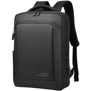 OUMANTU 9007 Business Laptop Rugzak Oxford Cloth Grote Capaciteit Schooltas met Externe USB-poort (Zwart)