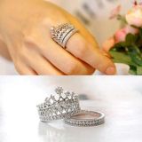 2 stuks mode-accessoires sieraden kwaliteit Crystal Lmperial kroon ring voor vrouwen (8)