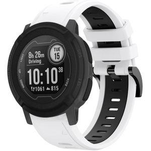 Voor Garmin Instinct 22 mm tweekleurige sport siliconen horlogeband (wit + zwart)