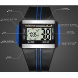 Synoke 9222 Mannen groot scherm vierkant multifunctioneel waterdicht lichtgevend elektronisch horloge