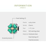 S925 Sterling Zilver Lucky Clover Beads DIY Armband Necklace Accessoires