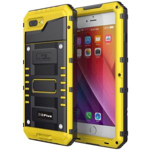 Waterdichte stofdichte schokbestendige zink legering + siliconen case voor iPhone 8 plus & 7 Plus (geel)