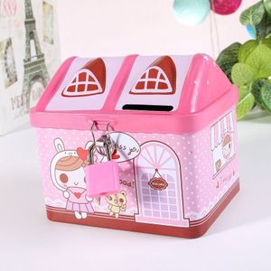 Kinderen Cartoon Opslaan kleine munt opslag huis spaarvarken (Roze)