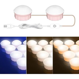 2 LED's Cosmetic Room Bathroom Mirror Front Light USB Drie-kleuren dimlicht