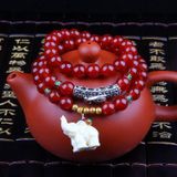 Fashion Jewelry accessoire granaat kralen armband (rode Agaat & olifant)