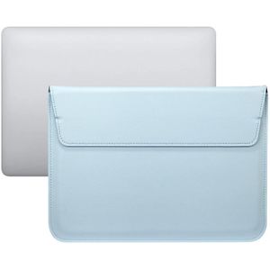 PU-leer Ultra-dunne envelope bag laptoptas voor MacBook Air / Pro 15 inch  met standfunctie(Sky Blue)