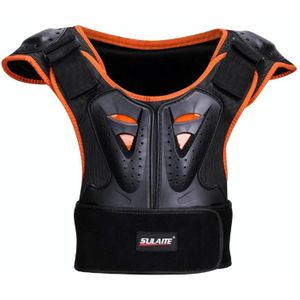 SULAITE Kinderen Skating Back Protector Chest Protector Spine Protector Night Reflecterende Armor Child Riding Armor  Specificatie: S (Orange Black)