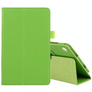 Voor Lenovo Tab M7 Litchi textuur effen kleur horizontale flip lederen geval met houder en pen slot (groen)