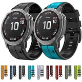 Voor Garmin Instinct 2X Solar Sports tweekleurige siliconen horlogeband (wit + donkerblauw)