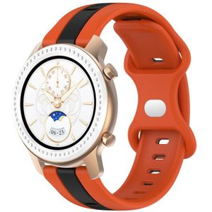 Voor Amazfit GTR 42 mm 20 mm vlindergesp tweekleurige siliconen horlogeband (oranje + zwart)