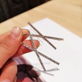 10 stks X-vormige Cross Strass Volledige Diamond Haar Clip Tienermeisjes Hoofdtooi (Goud)