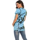 Zwangerschapsslijtage met gedrukte ronde hals T-shirt met korte mouwen (Kleur: Blauw Maat: XXL)