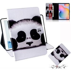 Voor Galaxy Tab S6 Lite P610 / P615 Gekleurde tekening horizontale flip lederen kast met houder & kaartslot & portemonnee(Panda)