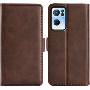 For OPPO Reno7 Pro 5G Dual-side Magnetic Flip Leather Case(Brown)
