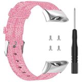 Voor Garmin Forerunner 45 / 45S / Swim 2 Universal Nylon Canvas Replacement Wrist Strap Horlogebandje (Roze)