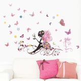 Verwisselbare Butterfly Fairy slaapkamer woonkamer muur sticker