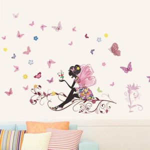 Verwisselbare Butterfly Fairy slaapkamer woonkamer muur sticker