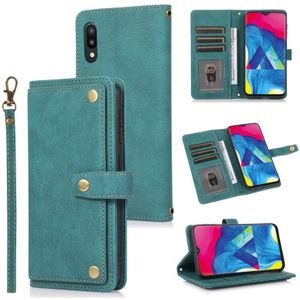 For Samsung Galaxy A10 / M10 PU + TPU Horizontal Flip Leather Case with Holder & Card Slot & Wallet & Lanyard(Lake Blue)