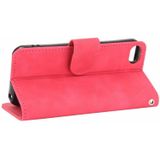 Voor iPod Touch 6 & 5 Solid Color Skin Feel Magnetic Buckle Horizontale Flip Kalf Texture PU Lederen case met Holder & Card Slots & Wallet(Rose Gold)