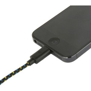 Geweven Nylon stijl USB 8 Pin Data Transfer / laad Kabel voor iPhone 6 / 6S & 6 Plus / 6S Plus, iPhone 5 & 5S & 5C, Lengte: 1 meter (zwart)