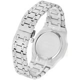 Cagarny 6885 Simple Stone Surface Quartz Steel Band Watch for Men (Silver Shell White Surface)