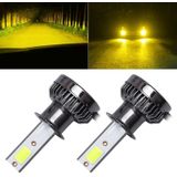 2 stuks H3 DC9-36V/36W/3000K/6000LM IP68 auto/motorfiets mini COB LED koplamp lampen/mistlicht (goud licht)