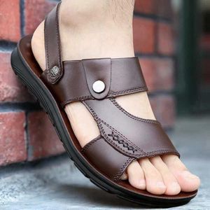 Antislip buitenkleding Dual-gebruik Sandalen Slippers Mannen Casual Strandschoenen  Grootte: 45 (Koffie Bruin)