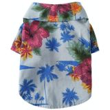 2 PCS Pet Beach Shirt Dog Print Spring And Summer Clothes  Size: M(Sea Blue)