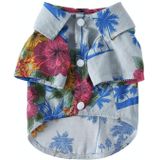 2 PCS Pet Beach Shirt Dog Print Spring And Summer Clothes  Size: M(Sea Blue)