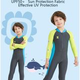DIVE&SAIL Children Diving Suit Outdoor Badpak uit n stuk zonnebrandcrme  maat: M(Boys Dark Gray)