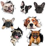 4 Stks Persoonlijkheid Puppy 3D Auto Stickers Waterdichte Auto Body Block Scratches Simulation Stickers (Big Ear Dog)